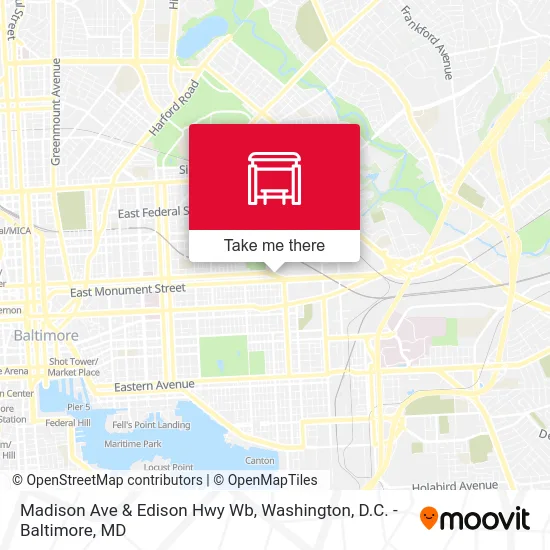 Madison Ave & Edison Hwy Wb map