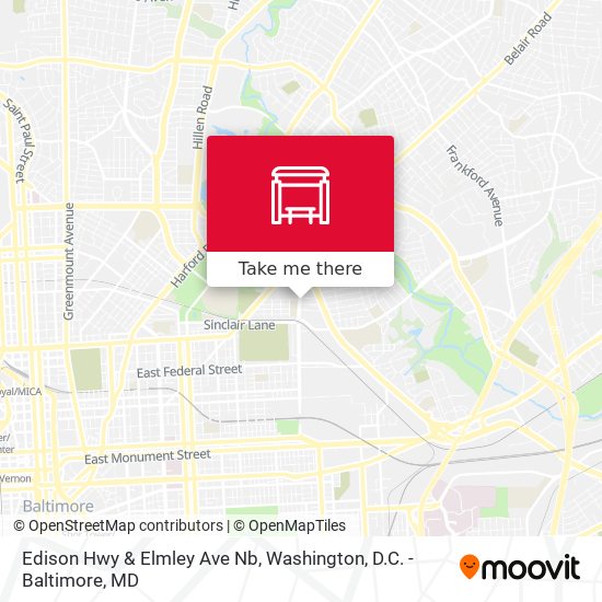 Edison Hwy & Elmley Ave Nb map