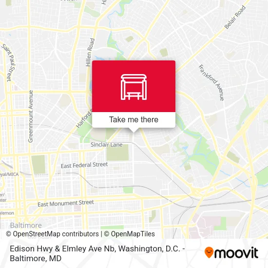 Edison Hwy & Elmley Ave Nb map