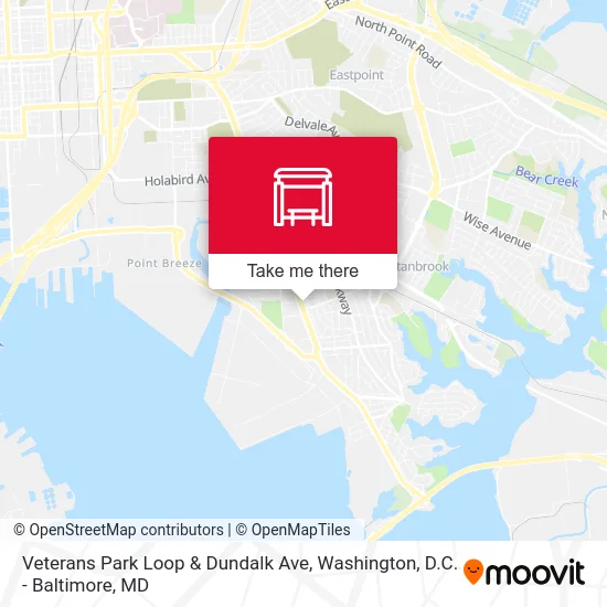 Veterans Park Loop & Dundalk Ave map