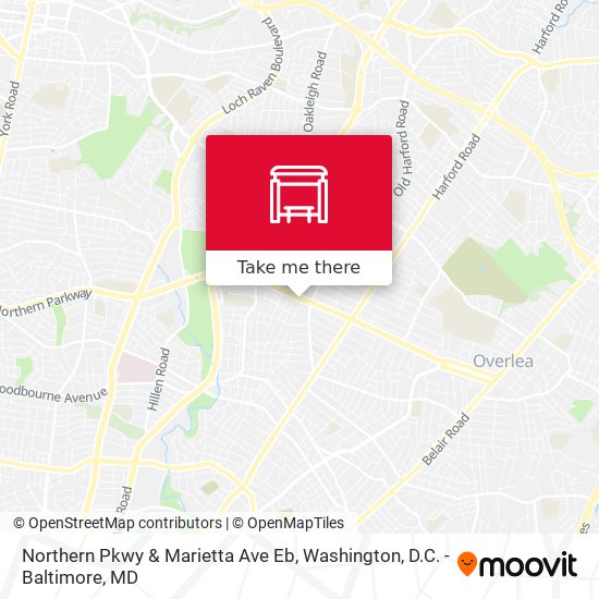 Northern Pkwy & Marietta Ave Eb map
