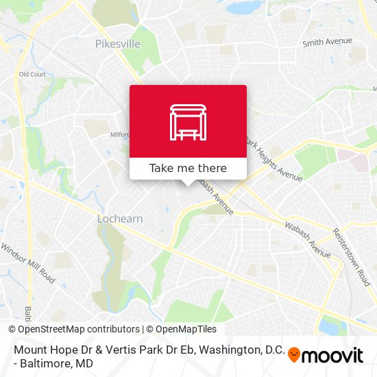 Mount Hope Dr & Vertis Park Dr Eb map