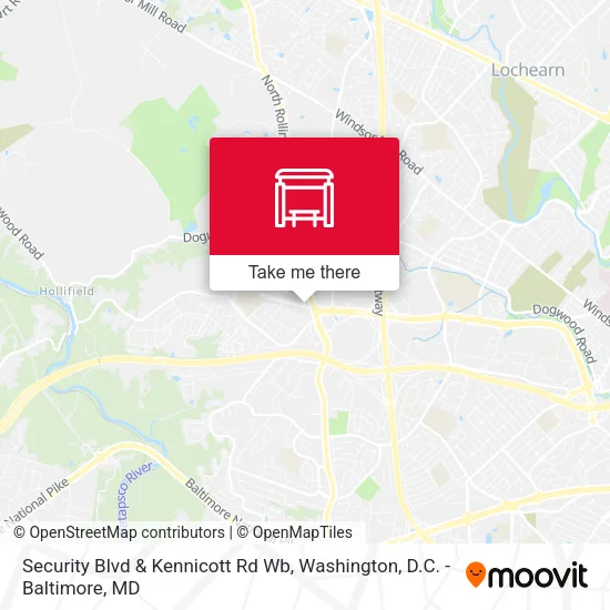 Security Blvd & Kennicott Rd Wb map
