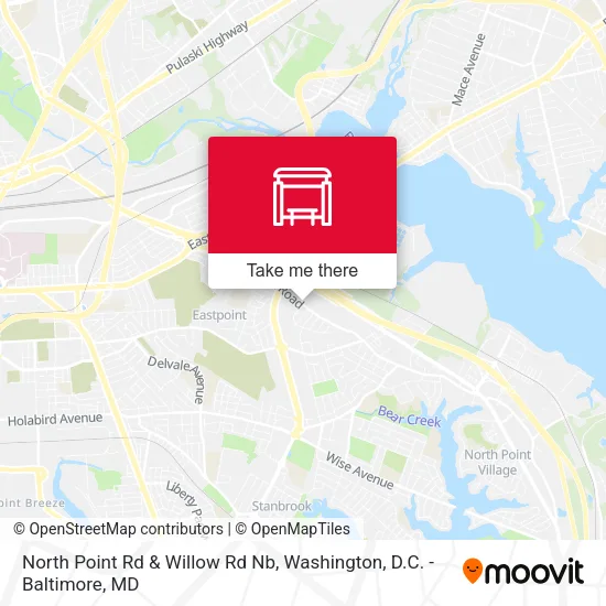 North Point Rd & Willow Rd Nb map