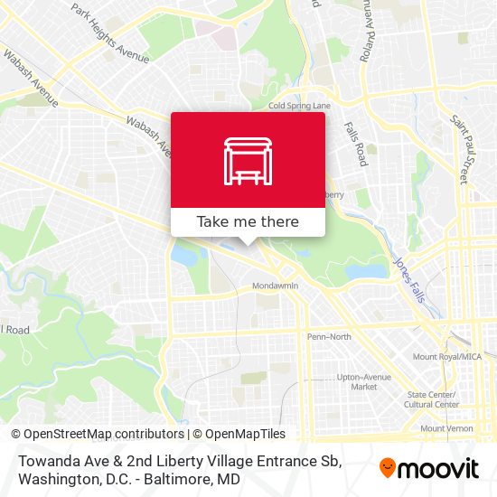Towanda Ave & 2nd Liberty Village Entrance Sb map