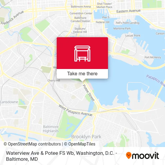 Waterview Ave & Potee FS Wb map