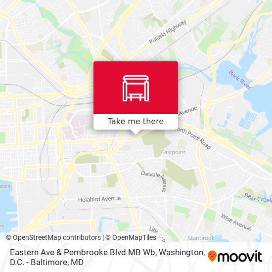 Eastern Ave & Pembrooke Blvd MB Wb map