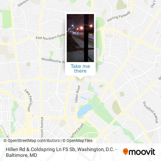 Hillen Rd & Coldspring Ln FS Sb map