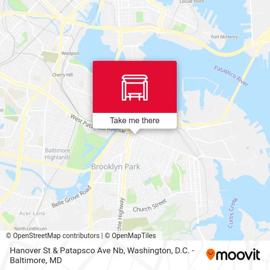 Hanover St & Patapsco Ave Nb map