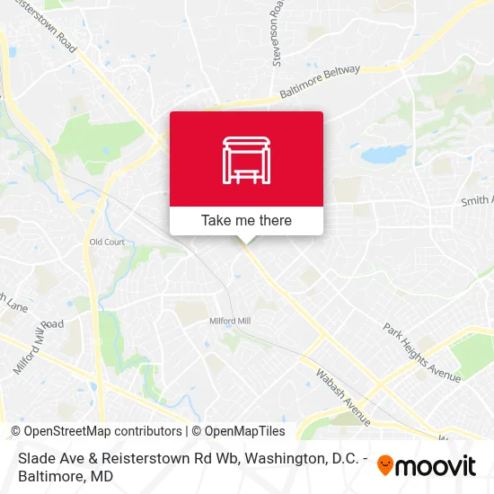 Slade Ave & Reisterstown Rd Wb map
