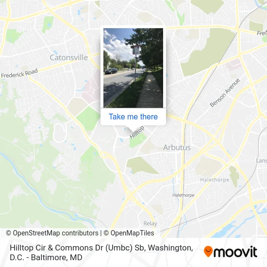 Hilltop Cir & Commons Dr (Umbc) Sb map
