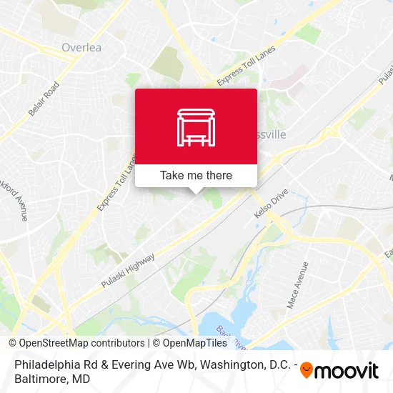 Philadelphia Rd & Evering Ave Wb map