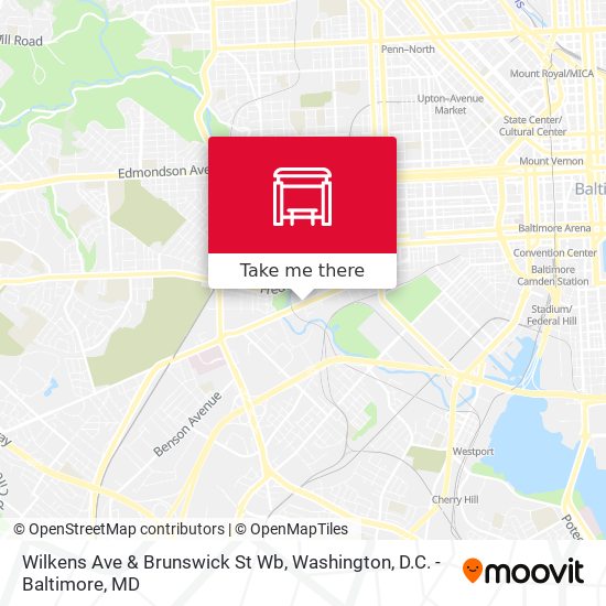 Wilkens Ave & Brunswick St Wb map