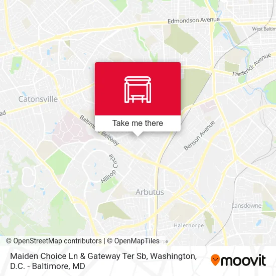 Maiden Choice Ln & Gateway Ter Sb map