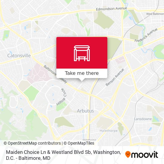 Maiden Choice Ln & Westland Blvd Sb map