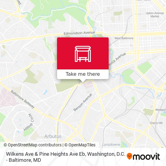 Wilkens Ave & Pine Heights Ave Eb map