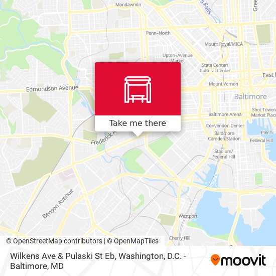 Wilkens Ave & Pulaski St Eb map