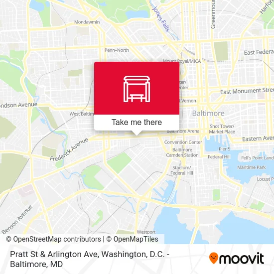 Pratt St & Arlington Ave map