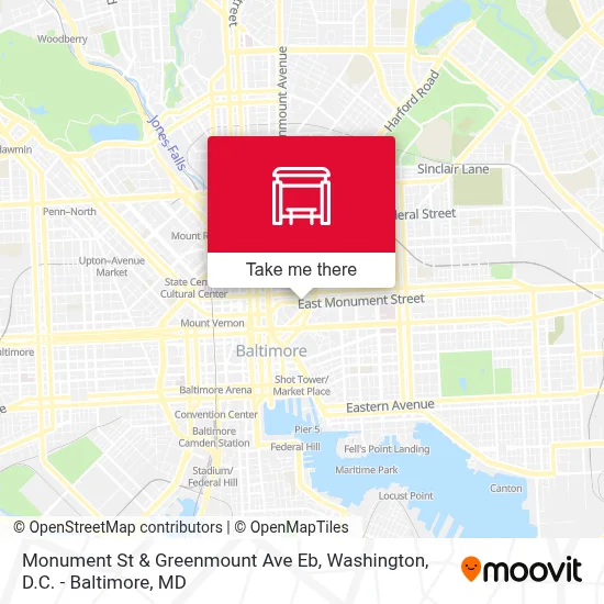 Monument St & Greenmount Ave Eb map