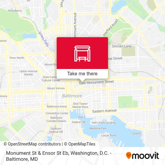 Monument St & Ensor St Eb map