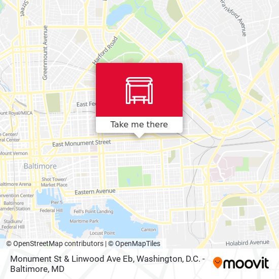 Monument St & Linwood Ave Eb map