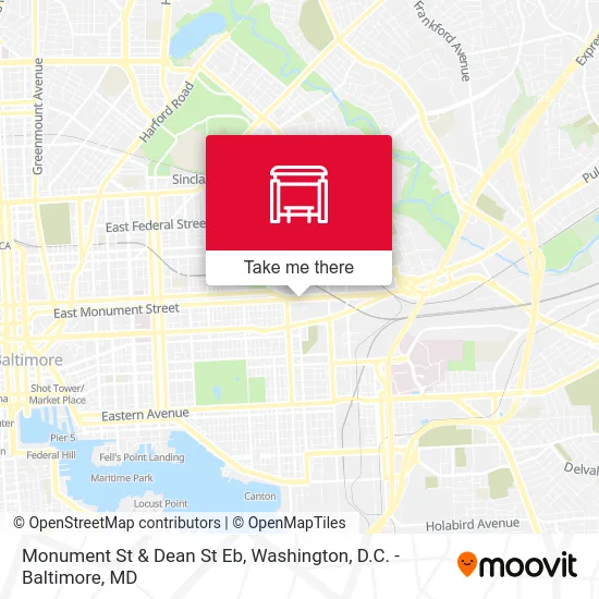 Monument St & Dean St Eb map