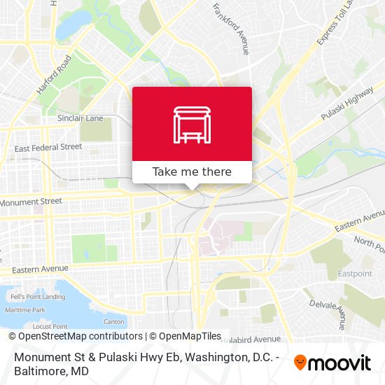 Monument St & Pulaski Hwy Eb map