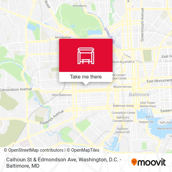 Calhoun St & Edmondson Ave map