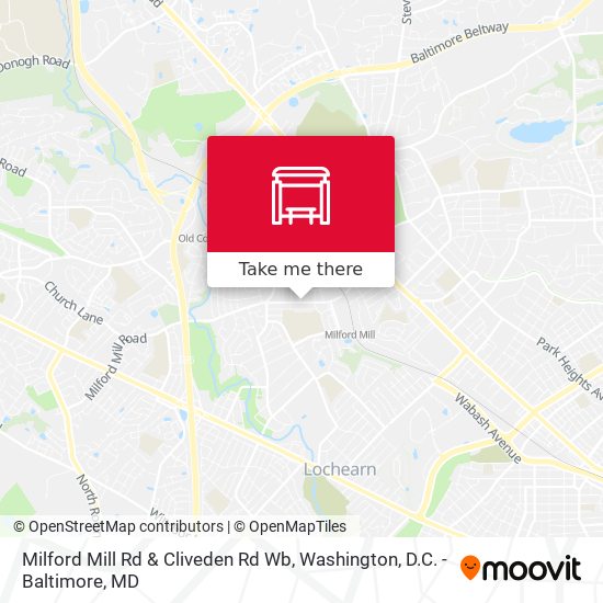Mapa de Milford Mill Rd & Cliveden Rd Wb