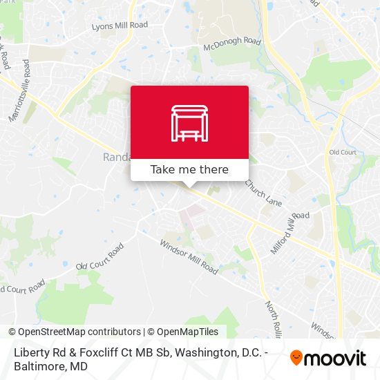 Liberty Rd & Foxcliff Ct MB Sb map