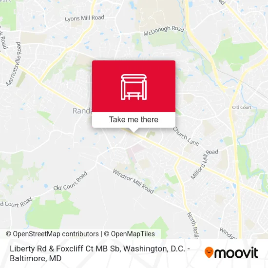 Liberty Rd & Foxcliff Ct MB Sb map