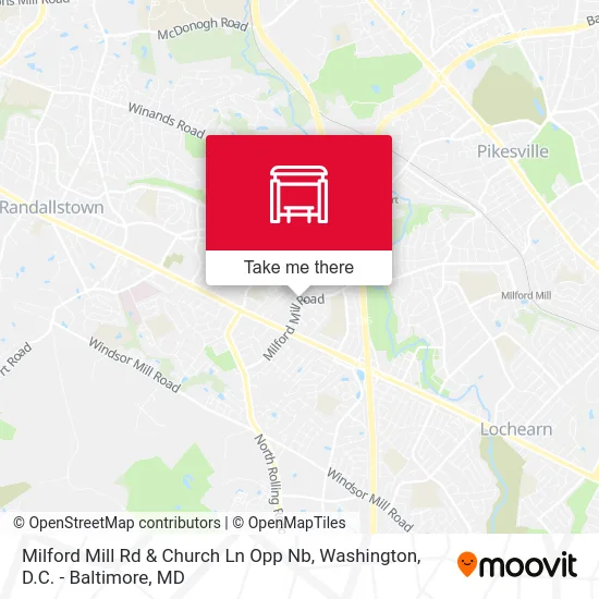 Milford Mill Rd & Church Ln Opp Nb map