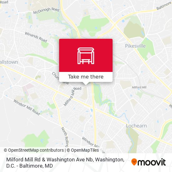 Mapa de Milford Mill Rd & Washington Ave Nb
