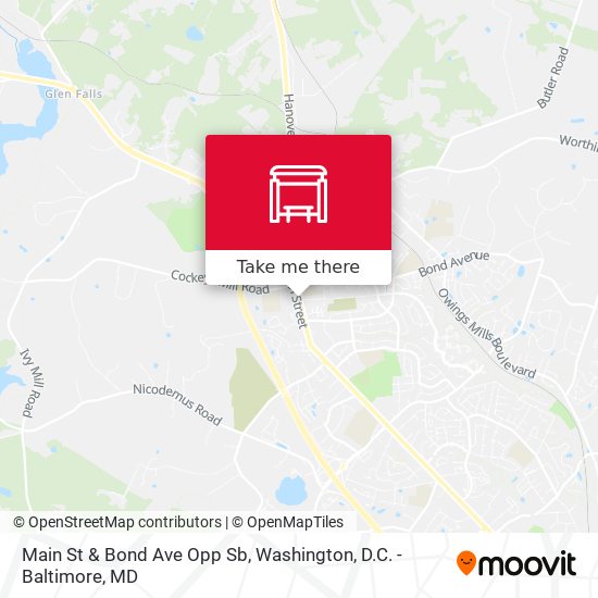 Main St & Bond Ave Opp Sb map
