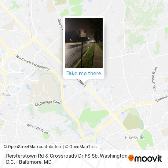Reisterstown Rd & Crossroads Dr FS Sb map