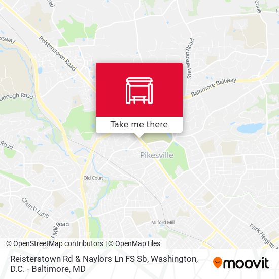 Reisterstown Rd & Naylors Ln FS Sb map