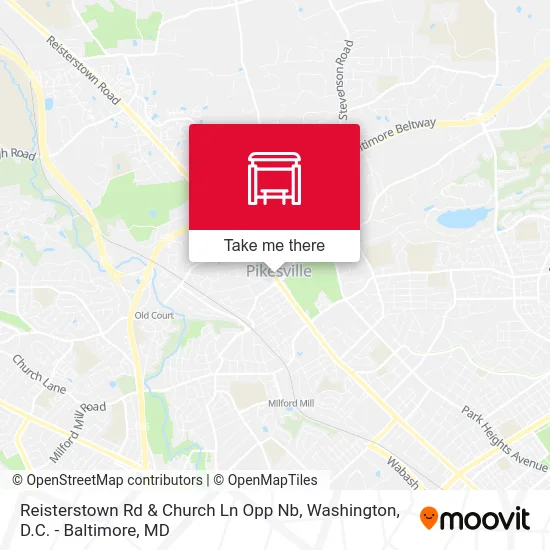 Reisterstown Rd & Church Ln Opp Nb map