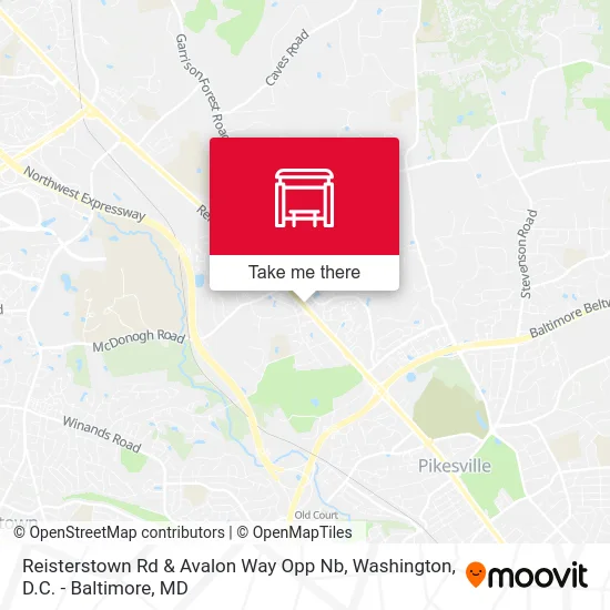 Reisterstown Rd & Avalon Way Opp Nb map