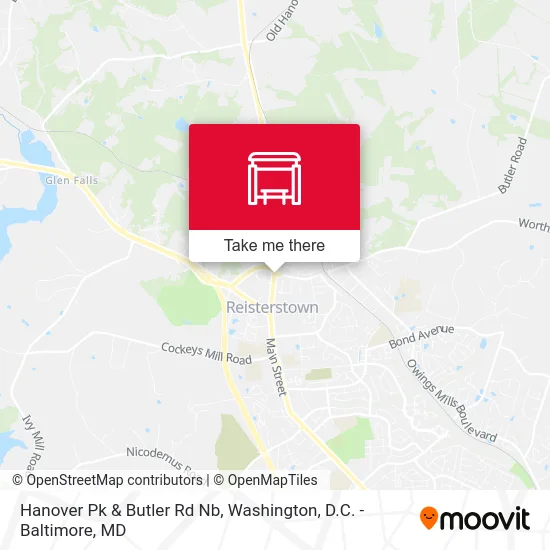 Hanover Pk & Butler Rd Nb map