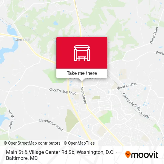 Main St & Village Center Rd Sb map