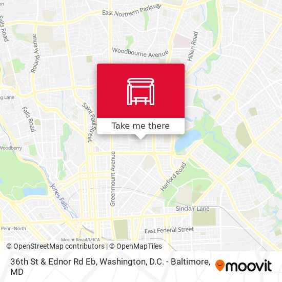 36th St & Ednor Rd Eb map