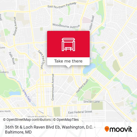 36th St & Loch Raven Blvd Eb map