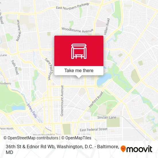 36th St & Ednor Rd Wb map
