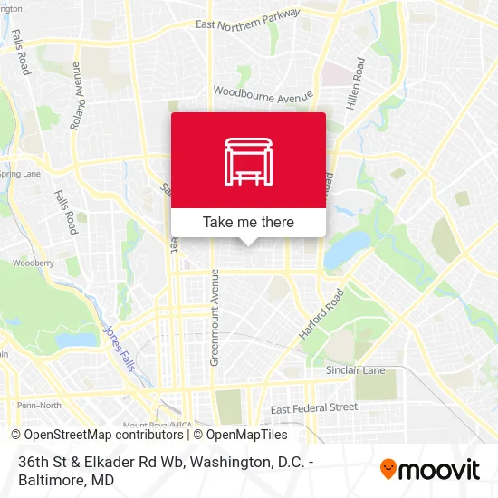 36th St & Elkader Rd Wb map