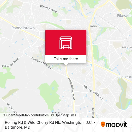 Rolling Rd & Wild Cherry Rd Nb map