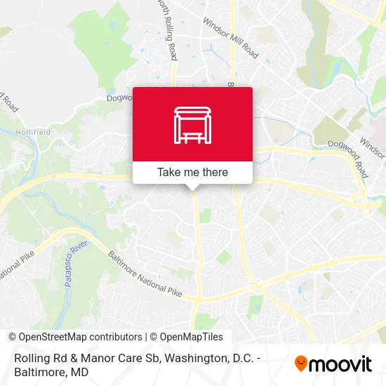 Rolling Rd & Manor Care Sb map