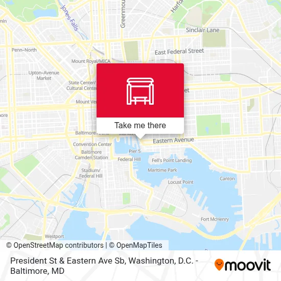 President St & Eastern Ave Sb map