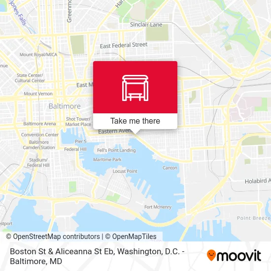 Boston St & Aliceanna St Eb map
