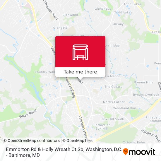 Emmorton Rd & Holly Wreath Ct Sb map