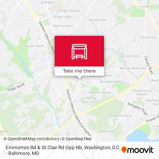 Emmorton Rd & St Clair Rd Opp Nb map